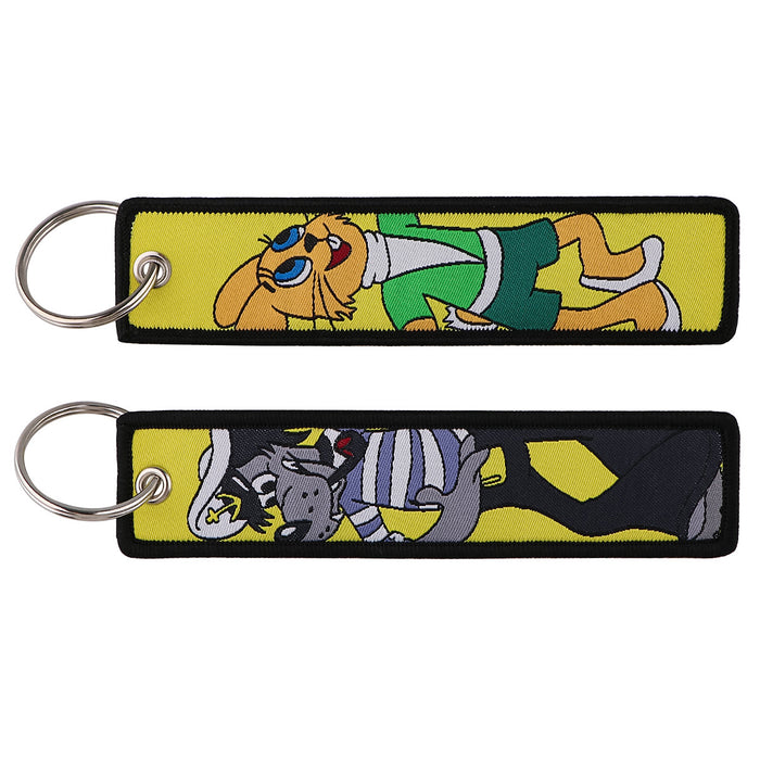 Wholesale Cartoon Cute Capybara Animal Woven Label Lanyard Keychain JDC-KC-KKX005