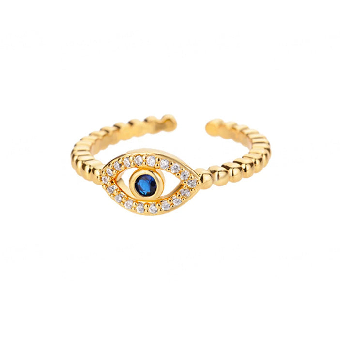 Wholesale Devil Eye Blue Eye Open Ring Stainless Steel Fashion Jewelry Accessory