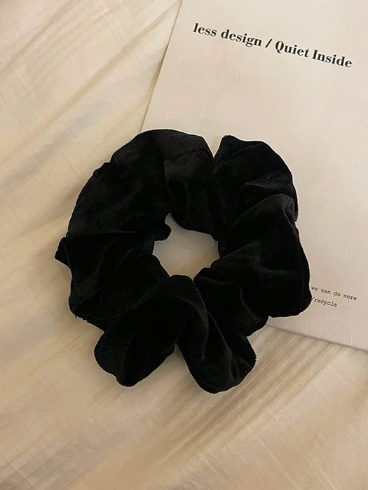 Wholesale brown velvet large intestine hair ring texture winter hair tie elastic hair rope rubber band headdress