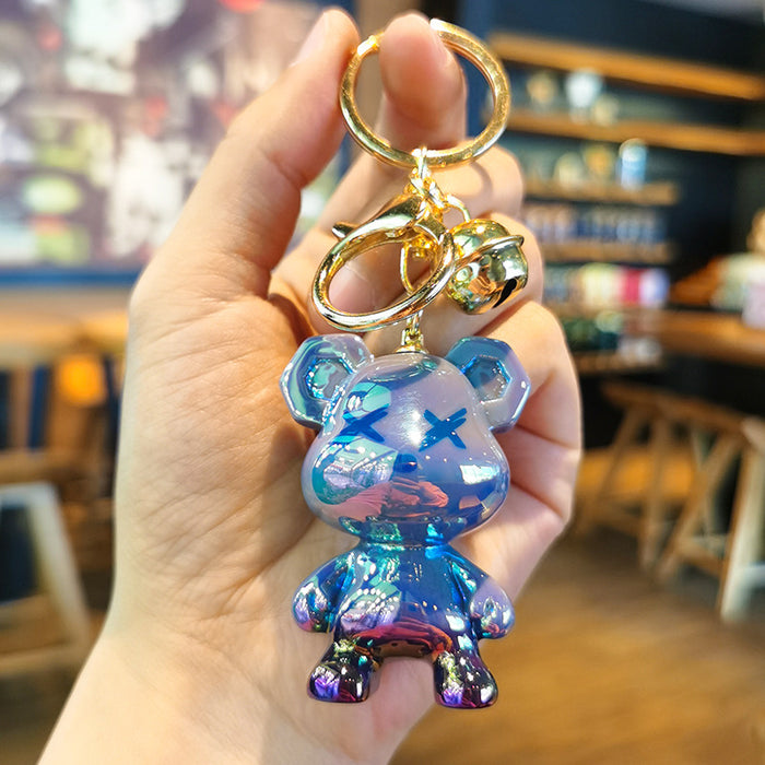 Wholesale Rubber Cartoon Doll Gradient Graffiti Bear Keychain JDC-KC-Tingm186