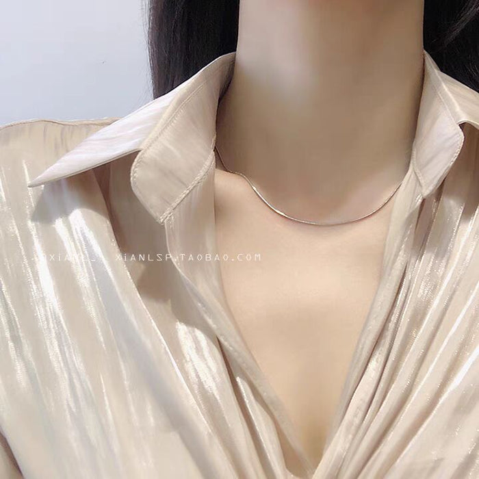 Wholesale Plain chain wearable pendant necklace strip rose gold chain titanium steel bare chain