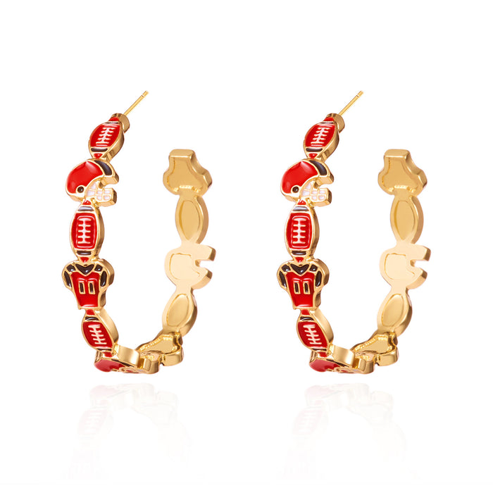 Wholesale Rugby Festival Personalized Earrings