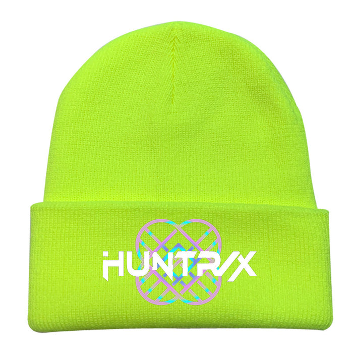 Wholesale Kpop Knitted hat fashion curled brim beanie printed