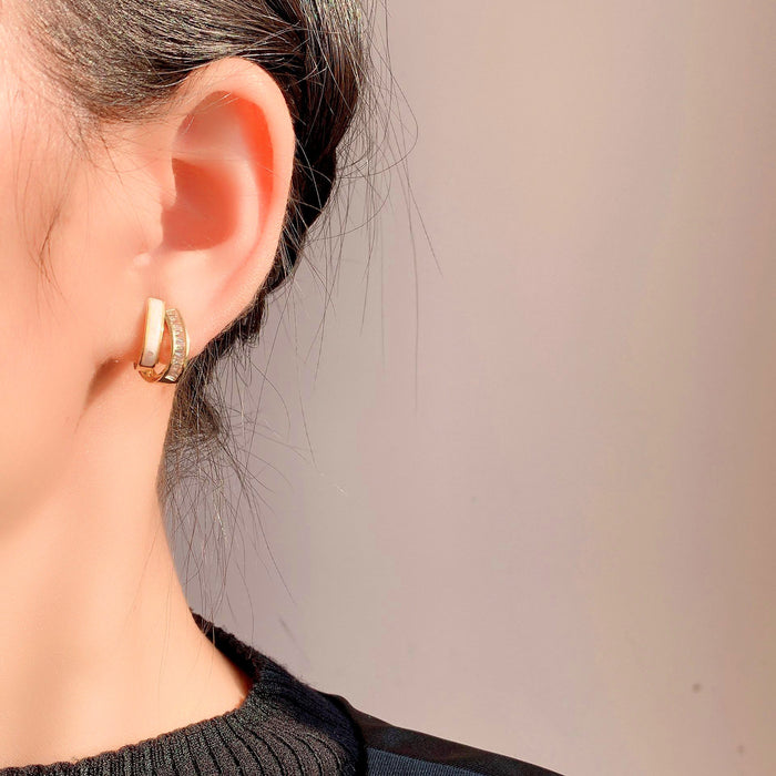 Wholesale Ear Clip No Ear Holes French Mother of Babel Ear Stud Earrings for Women