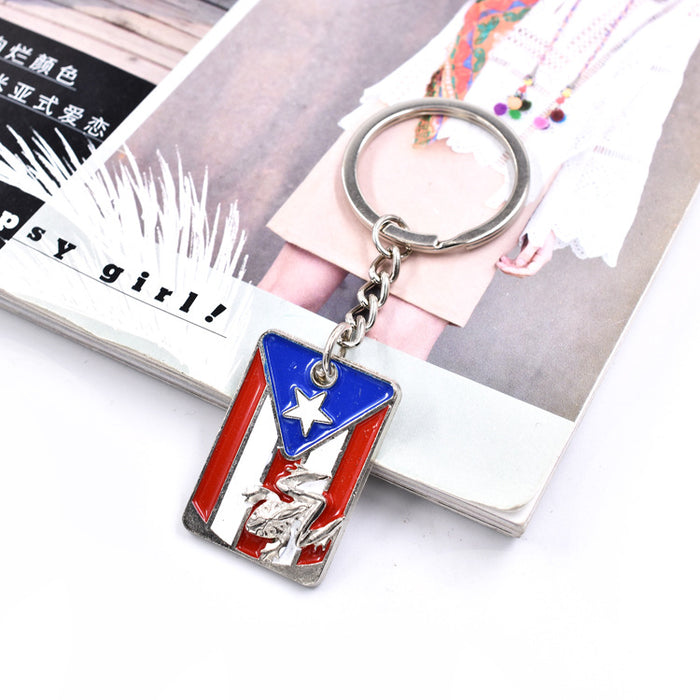 Wholesale Puerto Rican Color Dripping Oil Zinc Alloy Keychain JDC-KC-TianG029