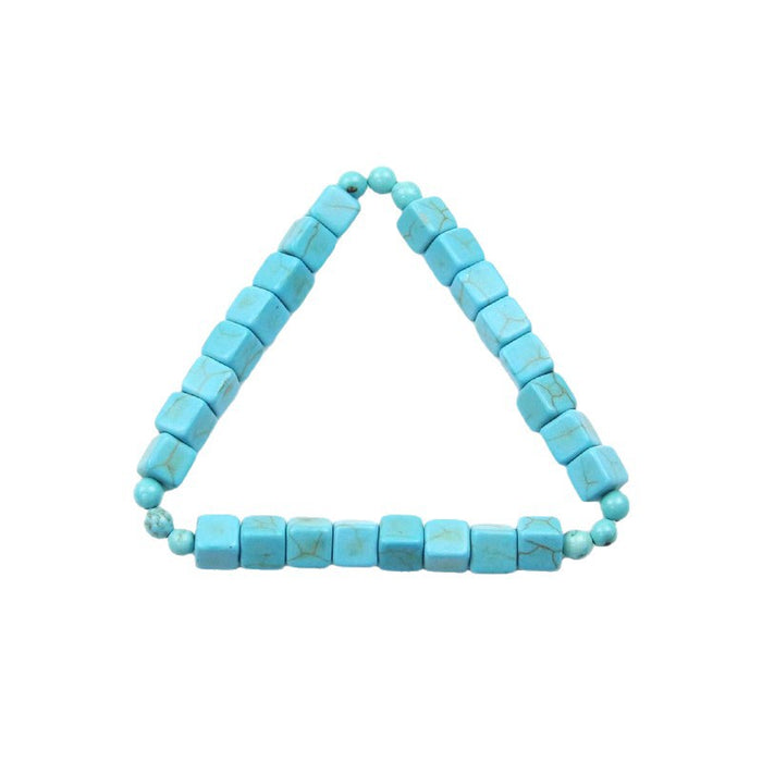 Wholesale Square Natural Stone Bracelet 6mm Powder Crystal Malachite Square Beaded Bracelet Volcanic Stone Tiger Eye Elastic Bracelet