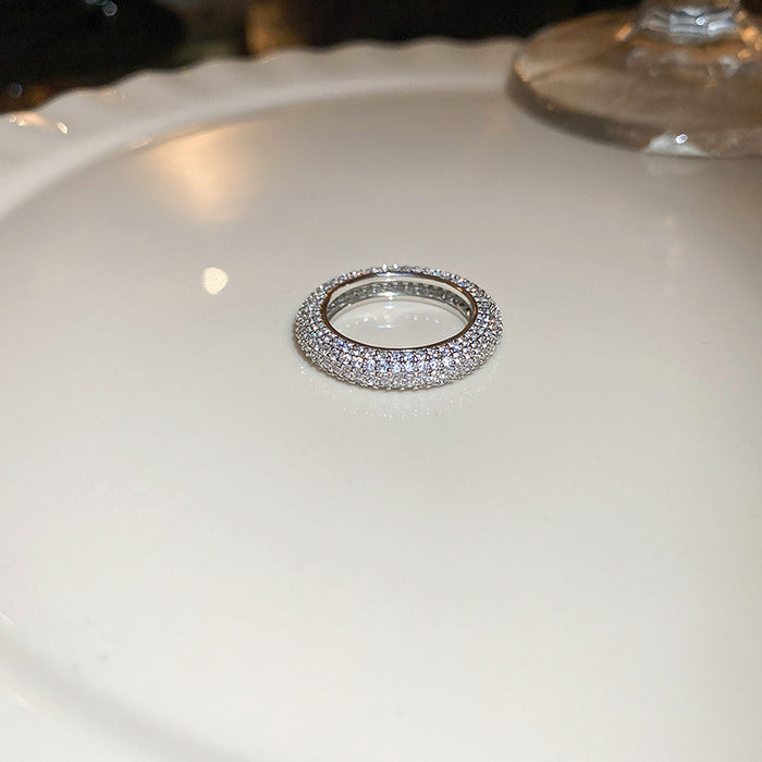 Wholesale Zircon diamond geometric love open ring sweet niche fresh index finger ring fashion high-end jewelry