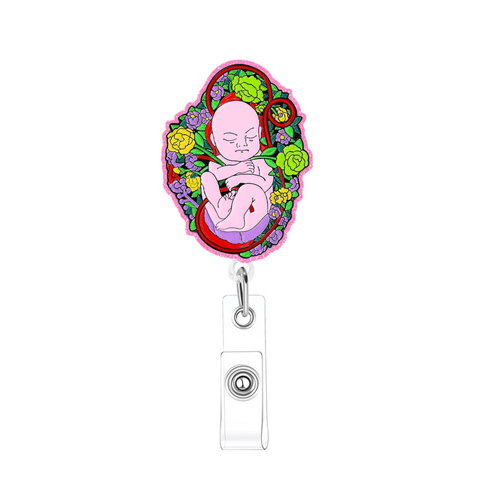 Wholesale Acrylic Heart and Lung Creative Pattern Retractable Clip Acrylic Keychain JDC-KC-QiDing012