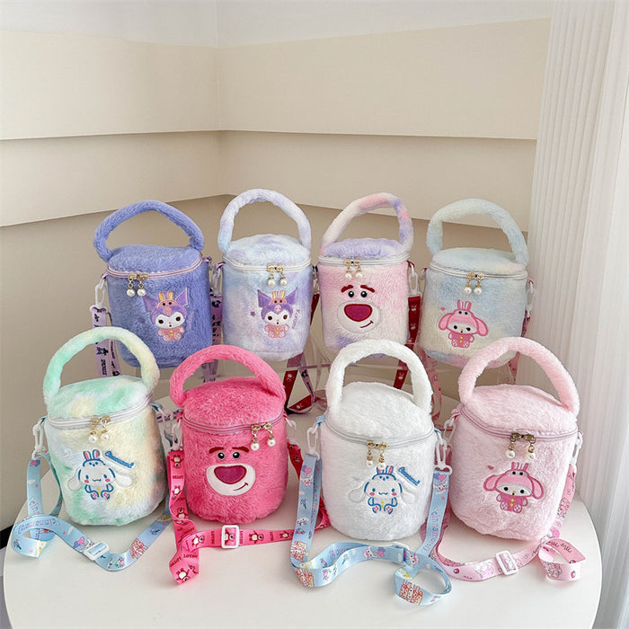 Wholesale Cute plush  bucket bag cartoon girl portable small bag