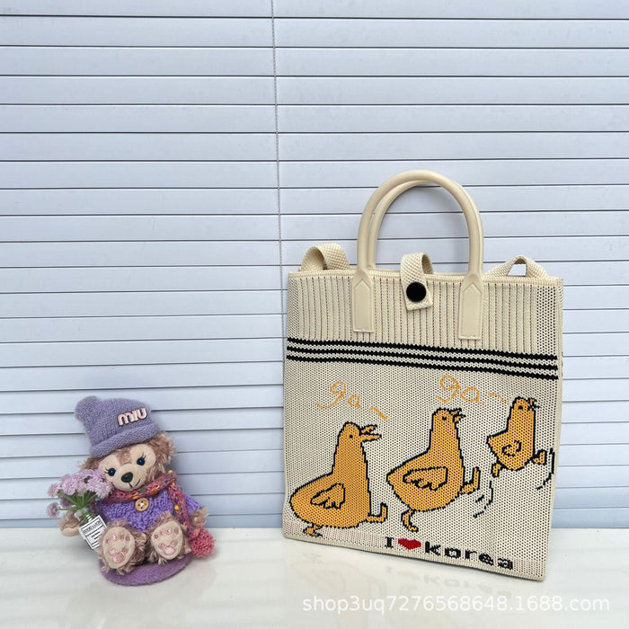 Wholesale Cute cartoon knitted bag,  knitted handbag,  crossbody shoulder bag,  must-have for travel