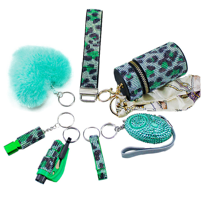 Wholesale 7 Piece Aluminum Alloy Multi Color Personal Alarm Keychain Set Love Theme Fashion Accessory Gift