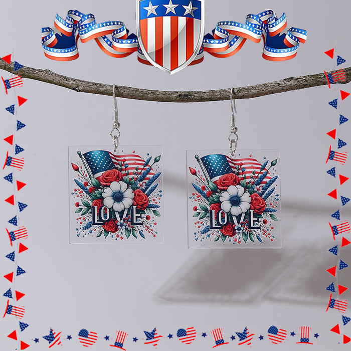Wholesale Earrings, new national flag, red and white animal earrings, earring decorations, gifts
