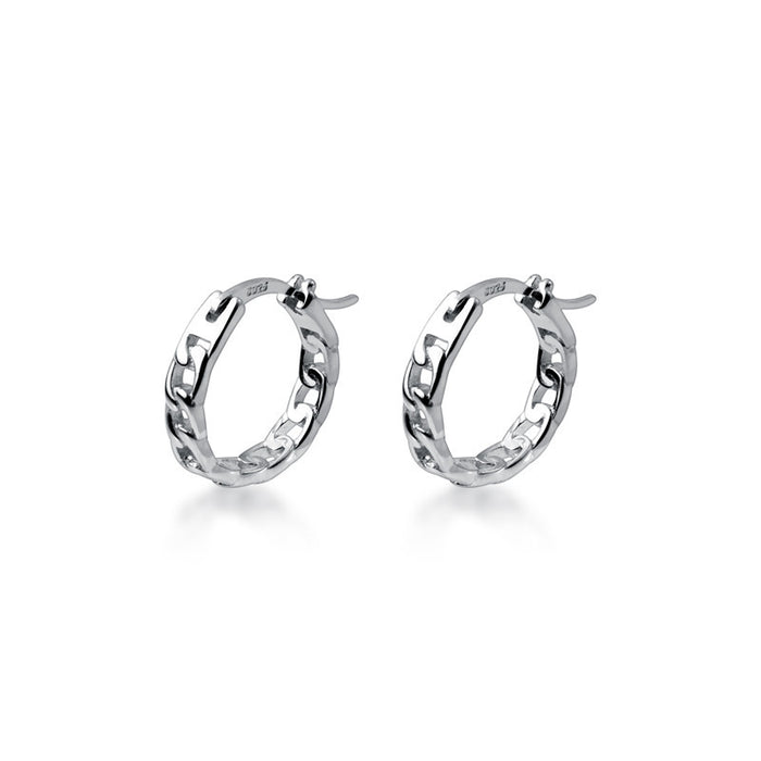 Wholesale Simple chain earrings with fashionable hollow out circular woven earrings, luxurious and high-end earrings