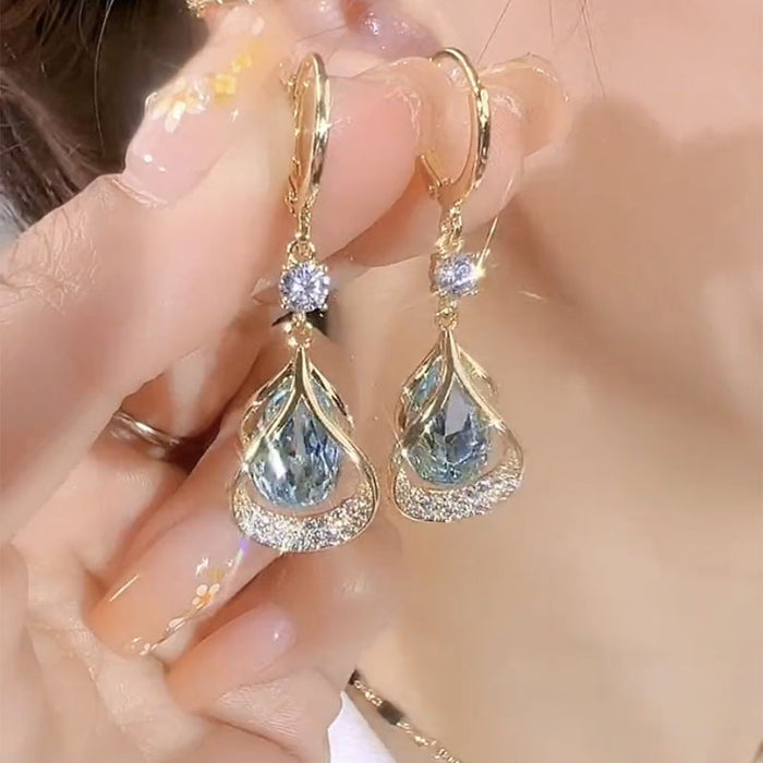 Wholesale Lake blue earrings earrings personalized earrings earrings temperament earrings