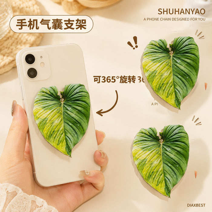 Wholesale Simple Green Leaf Design Phone Grip Stand