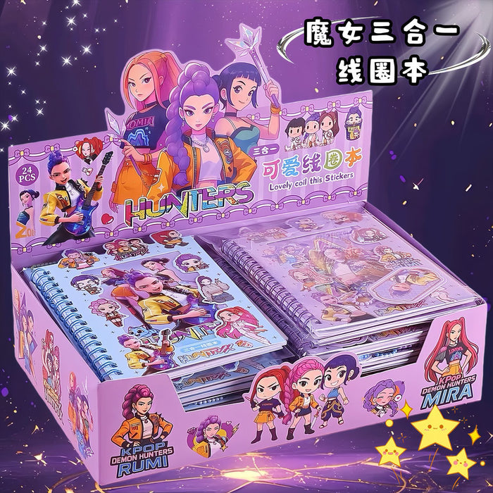 Wholesale coil book three-in-one cartoon hand account sticker