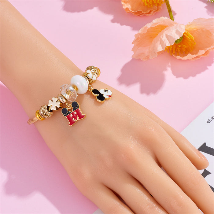 Wholesale Cartoon Beaded Opening Alloy Bracelet JDC-BT-xiaobo008