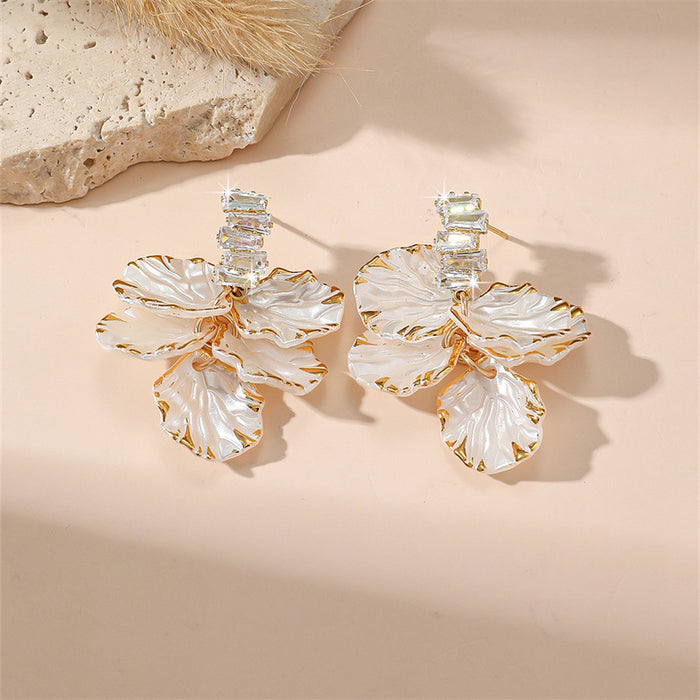 Wholesale White Shell Petal Tassel Earrings - Fashionable Party Jewelry Accessory Gift MOQ≥2