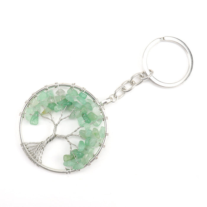 Wholesale Natural Crushed Stone Crystal Tree Root Life Tree Pendant Keychain Bag Pendant Keychain K04 JDC-KC-HXu002