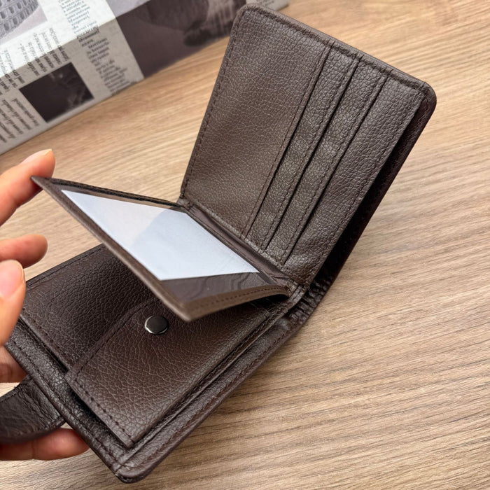 Wholesale Men' s PU Leather Wallet Solid Color Car ing Line Fashion Accessory MOQ≥2