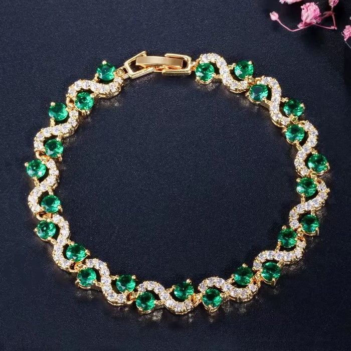 Wholesale Alloy Zirconia Bracelet Available in Various Colors