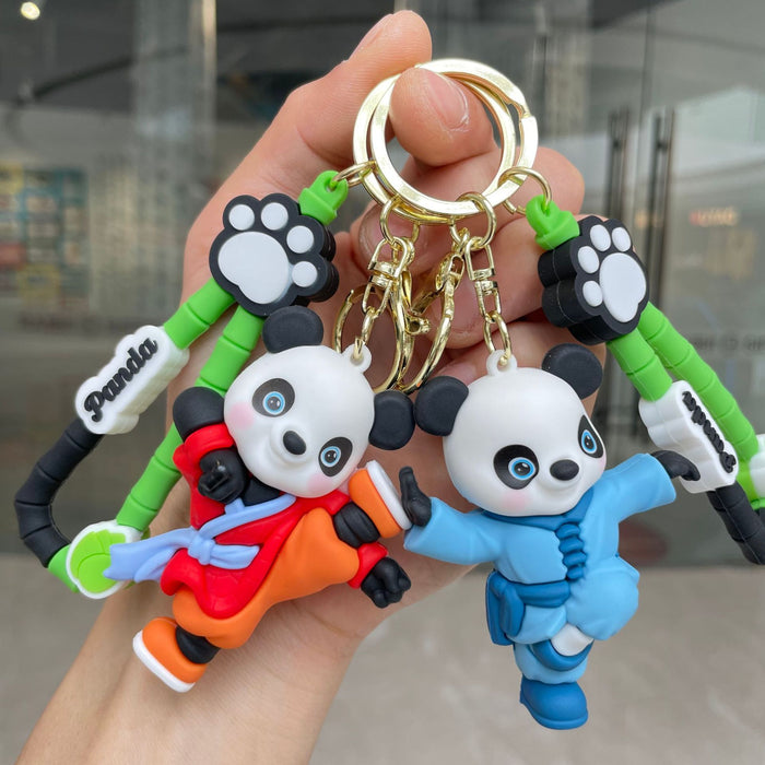 Wholesale Kung Fu Panda Keychain Cute Doll Pendant Car Keychain Accessories Doll Grabbing Machine Small Gift