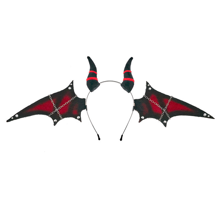 Wholesale Gothic Vampire Bat Ears Plush Headband  Cosplay Party Hair Hoop