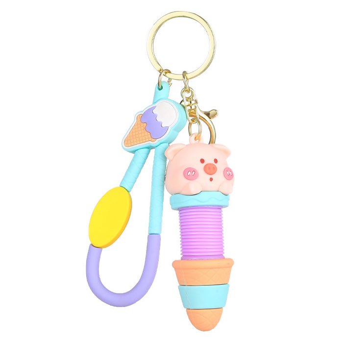 Wholesale Ice Cream Animal Plastic Keychain JDC-KC-ShuoT017