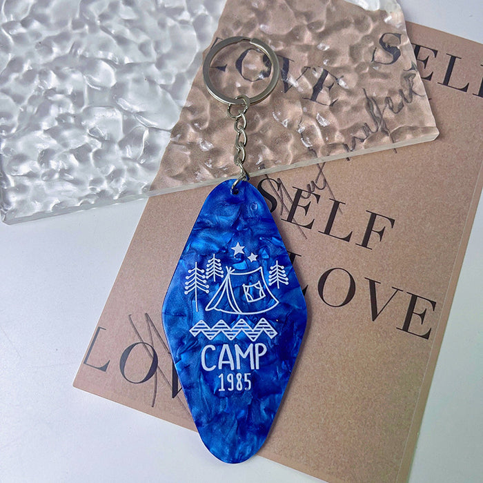 Wholesale Diamond Nameplate Logo Acrylic Keychain JDC-KC-XingYi002