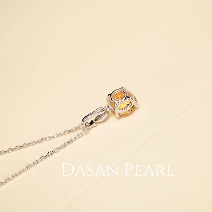 Wholesale  necklace s925  silver citrine pendant  all-match clavicle chain