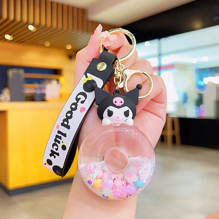 Wholesale Cartoon Acrylic Quicksand Bottle Oil Keychain JDC-KC-KuM014