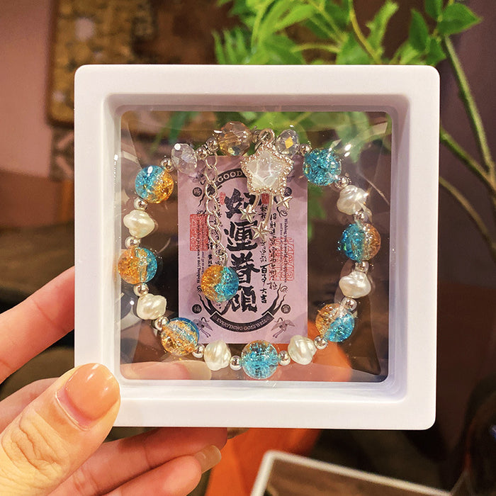 Wholesale Star Glass Bead Bracelet Chic Forest Sweet Theme Fashion Jewelry Accessory MOQ≥3