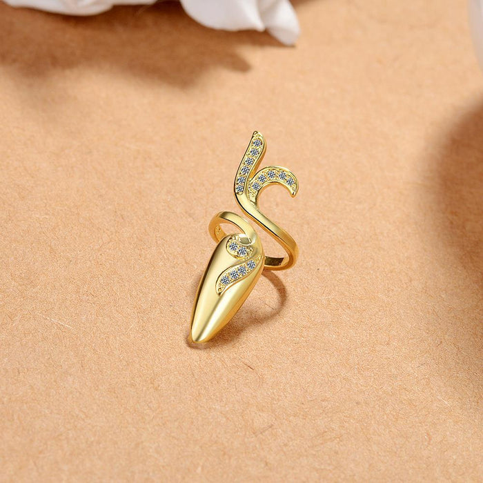Wholesale Personalized, fashionable, creative, open finger joint ring, nail ring, temperament, diamond studded nail set jewelry wholesale