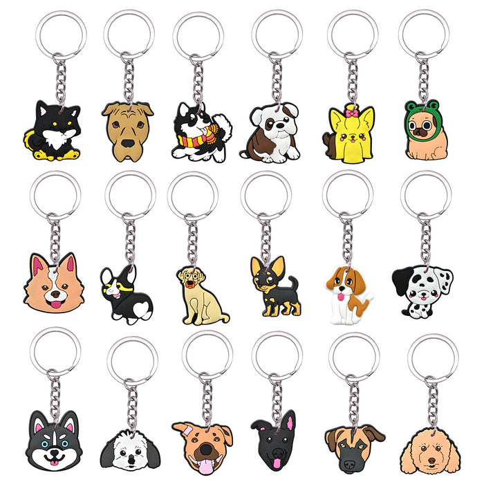 Wholesale 10 PCS Cartoon  keychain  PVC soft rubber car key pendant wholesale keychain