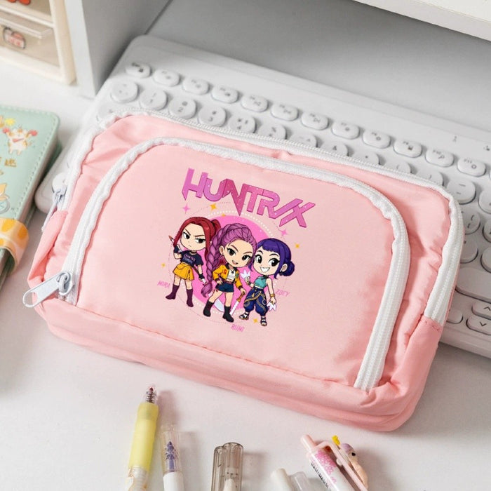 Wholesale KPOP Candy-colored cartoon print Pencil Bags for primary and secondary school girls