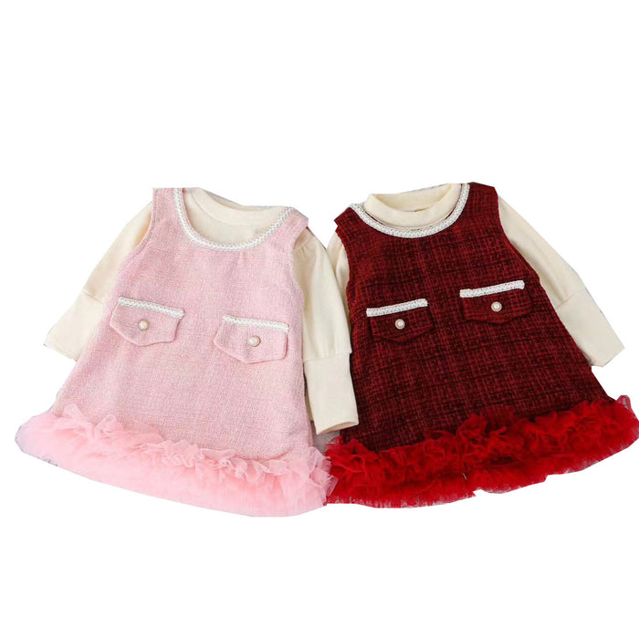 Wholesale Autumn and Winter Vest Mesh Skirt Children's Skirt JDC-CTS-MianY021