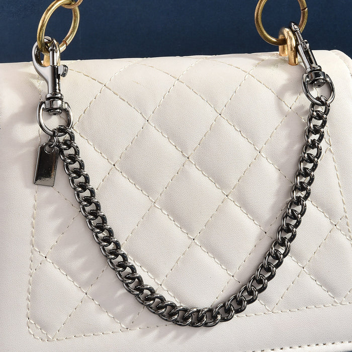 Wholesale Vintage Metal Bag Chain Charm With Cross And Roman Numeral Pattern Antique Silver Finish Fashion Accessory