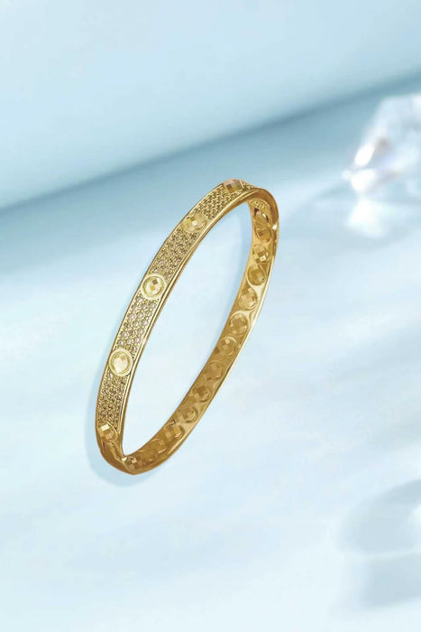 Wholesale Minimalist Zircon Bracelet For Women Gold Plated Copper Jewelry Accessory Trendy Everyday Wear Boutique Resale