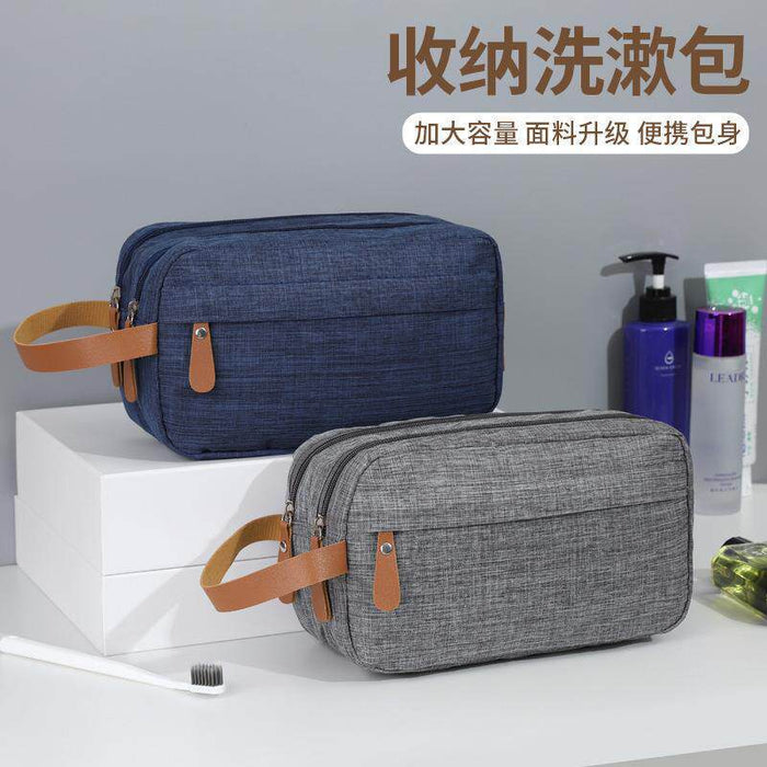 Wholesale Stylish Men S Travel Toiletry Bag Large Capacity Double Layer Portable Oxford Cloth Organizer