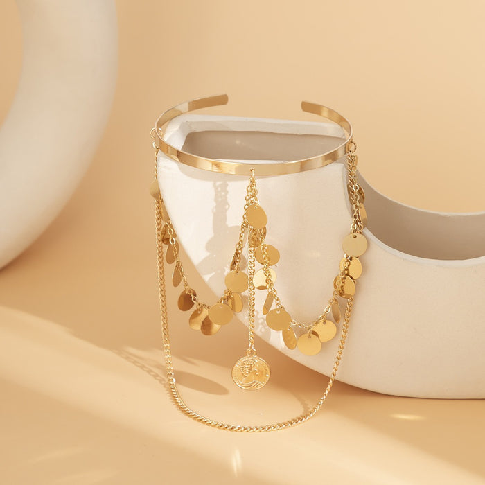 Wholesale Simple and versatile street photography sequin chain arm bracelet, personalized metal bracelet