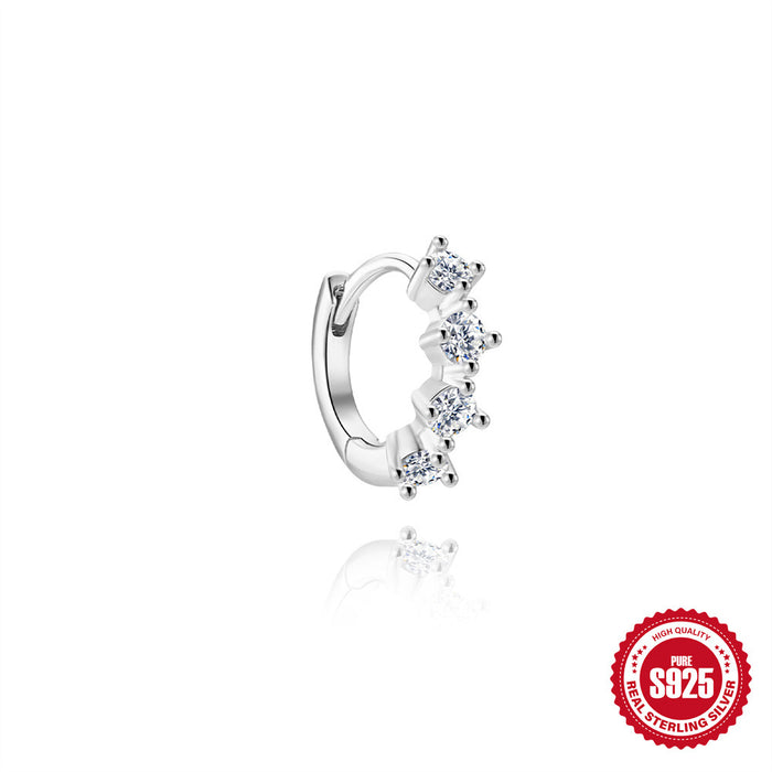 Wholesale Minimalist Ins-Style Stacked S925 Sterling Silver Basic Marquise Star Moissanite Geometric Cartilage Earrings Ear Clips