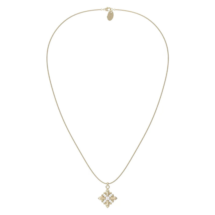 Wholesale Minimalist Iris Flower Pendant Necklace For Women Gold Plated Chic Gift Jewelry