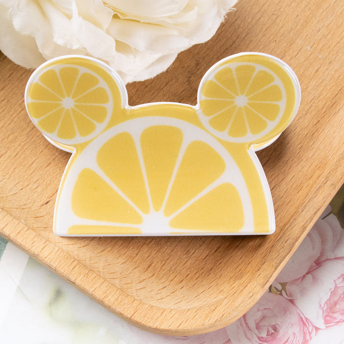 Wholesale Mouse Head-Shaped Hair Clip with Bow and Lemon Pattern Cute Cartoon Claw Clip