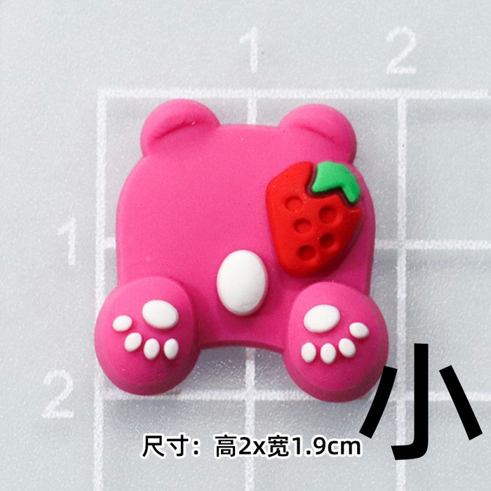 Wholesale 5pcs Cartoon bear soft rubber accessories cream rubber mobile phone case hole shoes hair accessories material bag