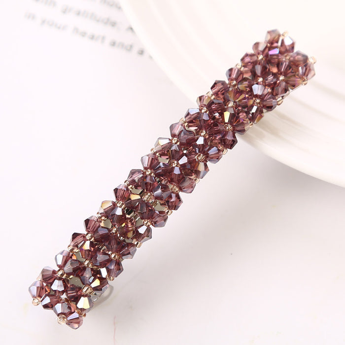 Wholesale Woven Clip Headwear Women's Side Clip Simple Crystal Hairpin Girl Crystal