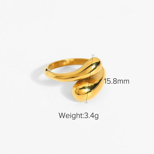 Wholesale Non Fading 18k Gold Stainless Steel Open Ring High-end Feel Ring Titanium Steel Bracelet JDC-RS-JD009