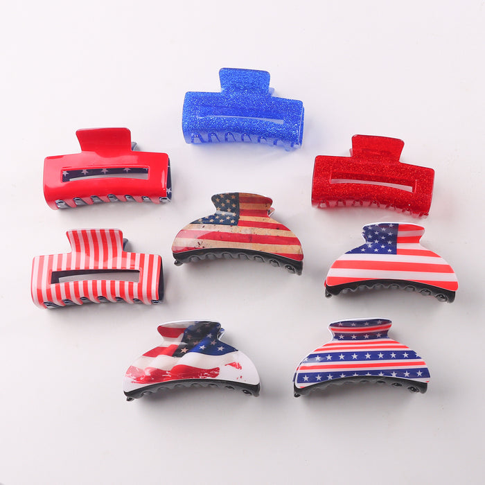 Wholesale Gold Powder Rectangular Clip Striped Star Hair Clips