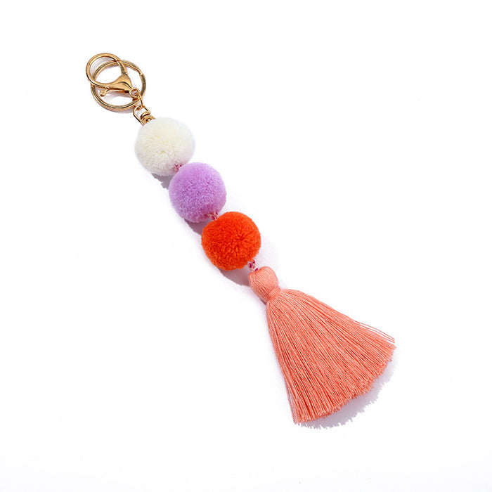 Wholesale Fur Ball Tassel Keychain JDC-KC-ZhenZhen005