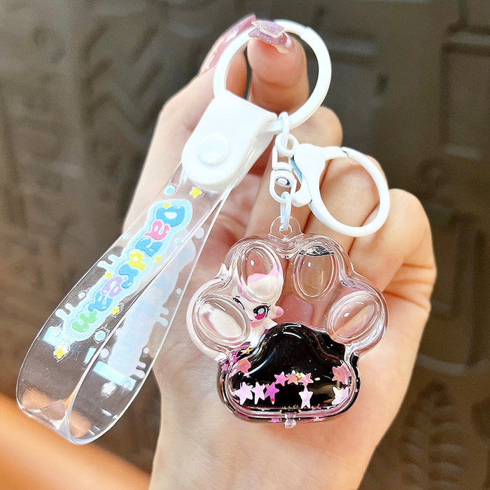 Wholesale Acrylic Big Eyes Girl Cute Liquid Quicksand Keychain JDC-KC-YanG063