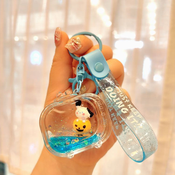 Wholesale Cartoon Acrylic Floating Quicksand Bottle Keychain JDC-KC-ShuoT032